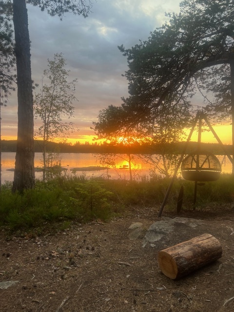 Evening by the river near the farm in Fetsund, Norway
